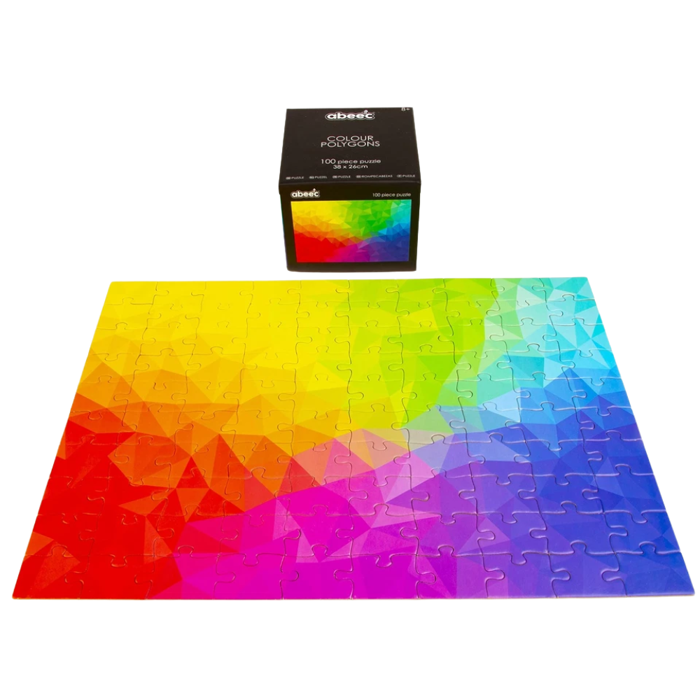 abeec Colour Polygons 100 Piece Jigsaw Puzzle for Kids Adults 8+ Years