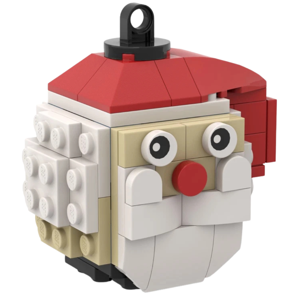 Lego Santa Christmas Bauble Decoration Custom Model Made with Genuine Lego Bricks Holiday Ornament