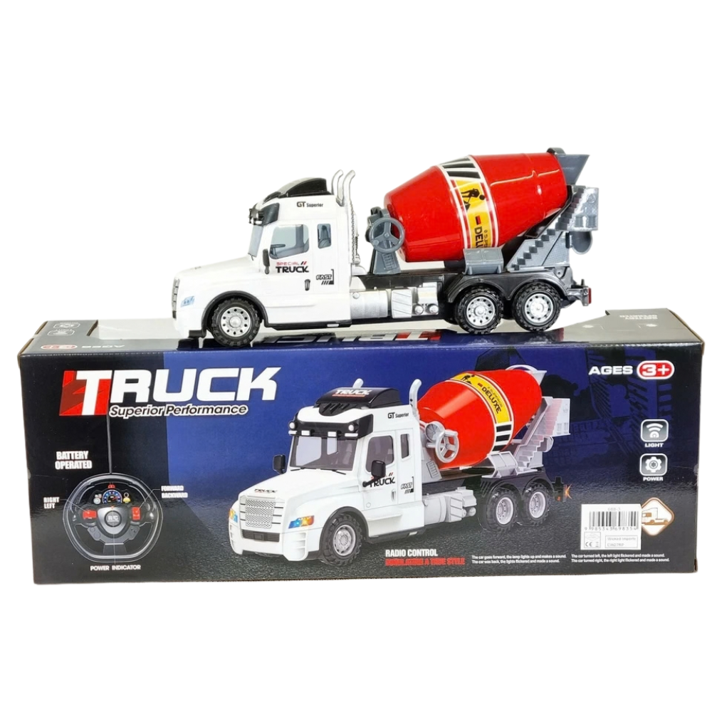 Remote Control Cement Mixer Truck RC 35cm Lights Sounds Working Drum Kids 3+