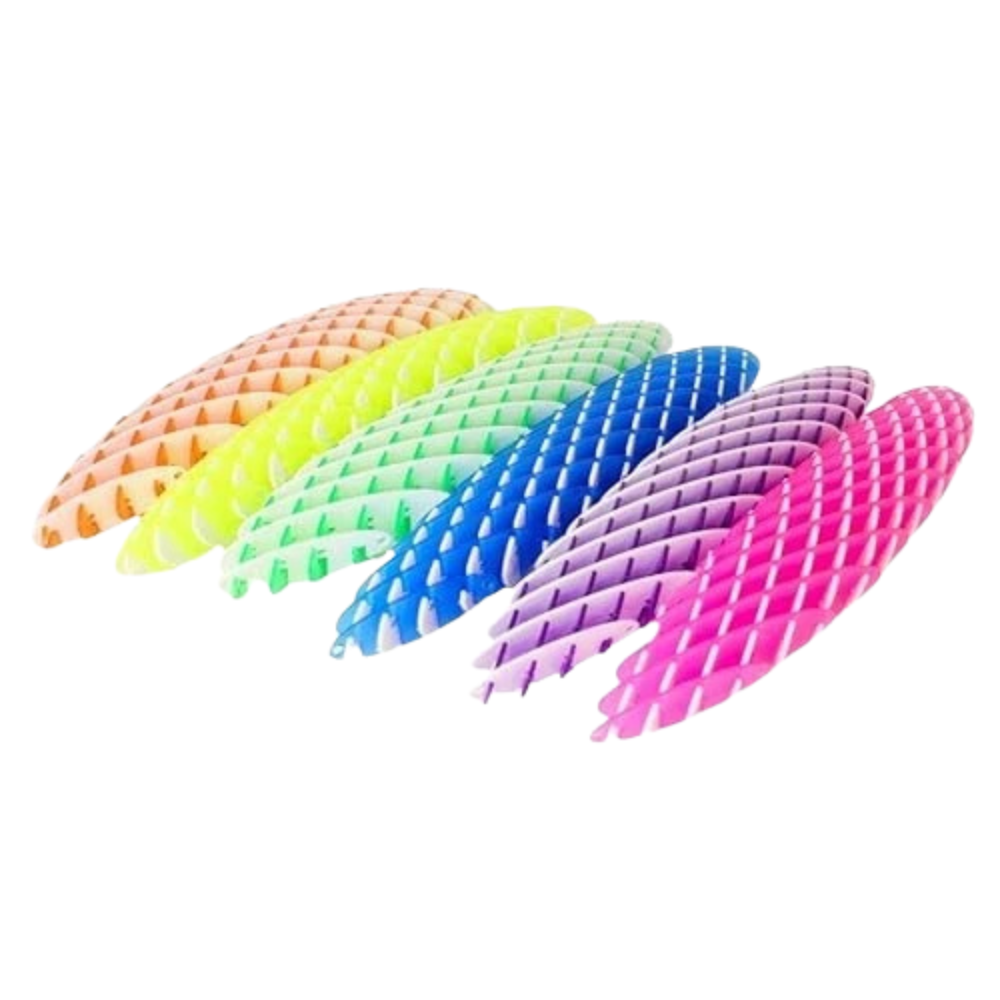 Toyland® 10cm (4") Morf Worm Fidget Toy – Blue & White Two-Tone Sensory Stress Relief Toy