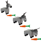 Lego Donkey & Carrot Farm Nativity Animal Christmas Kit Made with Real Lego Bricks Display