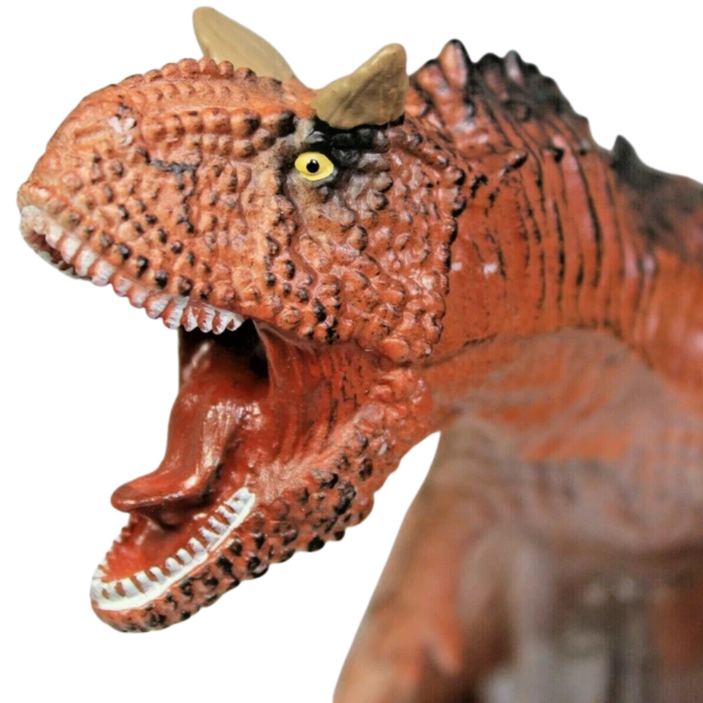 13 Inch Carnotaurus Dinosaur Toy, Soft Rubber Jurassic Dino Figure Gift for Kids 3+