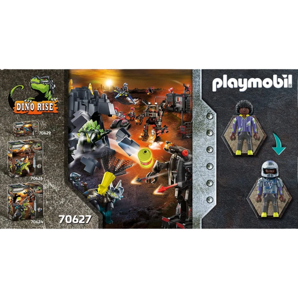 Playmobil Dino Rise 70627 Triceratops Battle Legendary Stones 40pc Action Set 5+