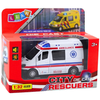 Mercedes Sprinter Ambulance Van Diecast Model Toy with Lights and Sounds 1:32 Scale for Kids