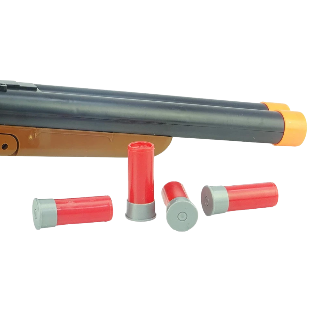 Toyland 47cm Double Barrel Shotgun Toy With Sound Effects, Ejecting Shells & Wild West Accessories