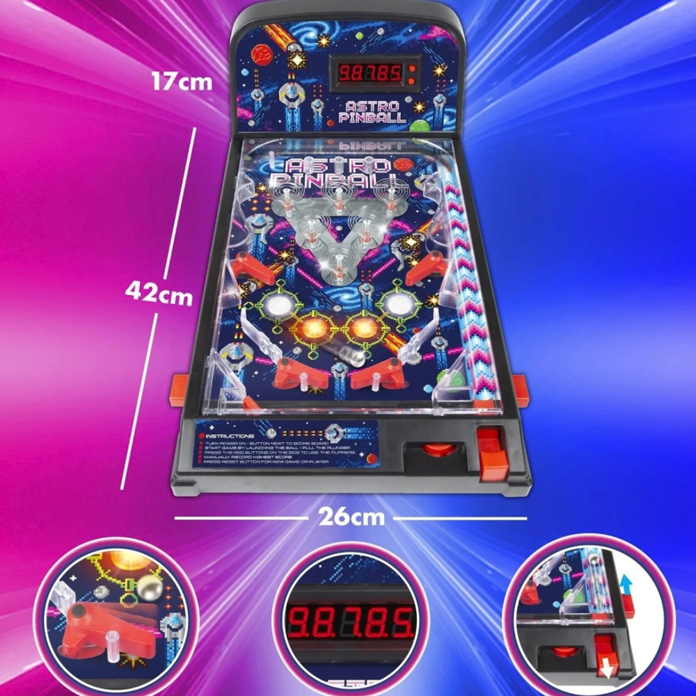 LED Tabletop Pinball Machine Electronic Arcade Game with Lights & Sound