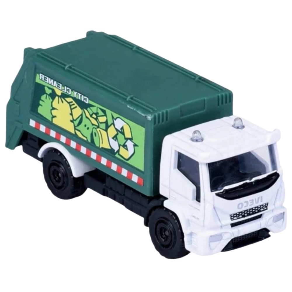 Majorette Iveco Eurocargo Garbage Lorry Truck Diecast Model Toy Green Collectible Vehicle
