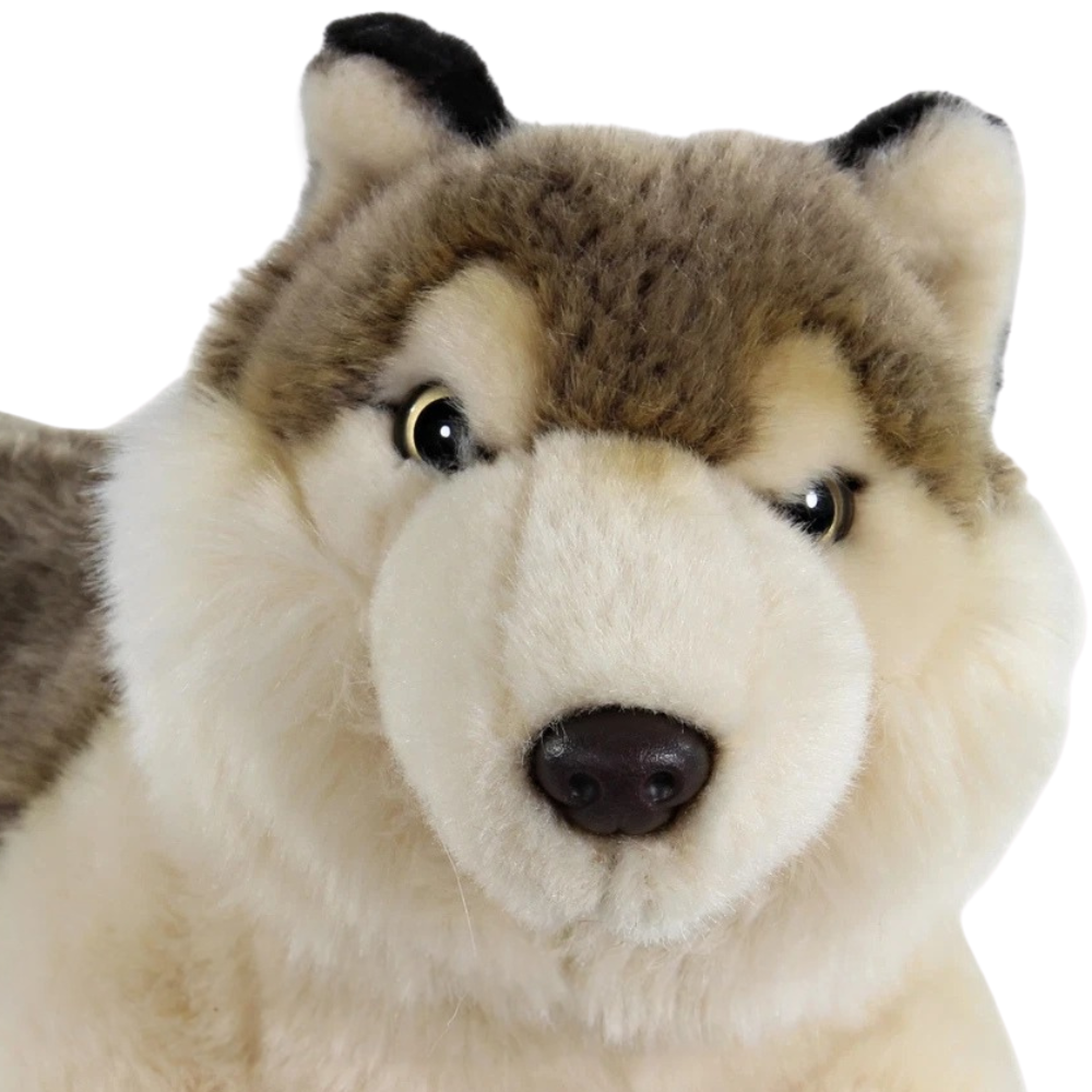 Teddy Hermann Lying Wolf Plush Soft Toy Puppy Dog Animal Teddy Gift 90855 Bnwt New Cuddly Toy