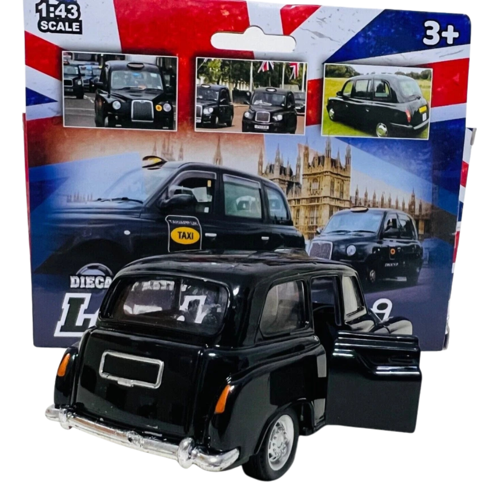 London Black Cab and Bus Die Cast Metal Pull Back Go Toy Cars for Kids Gift Set