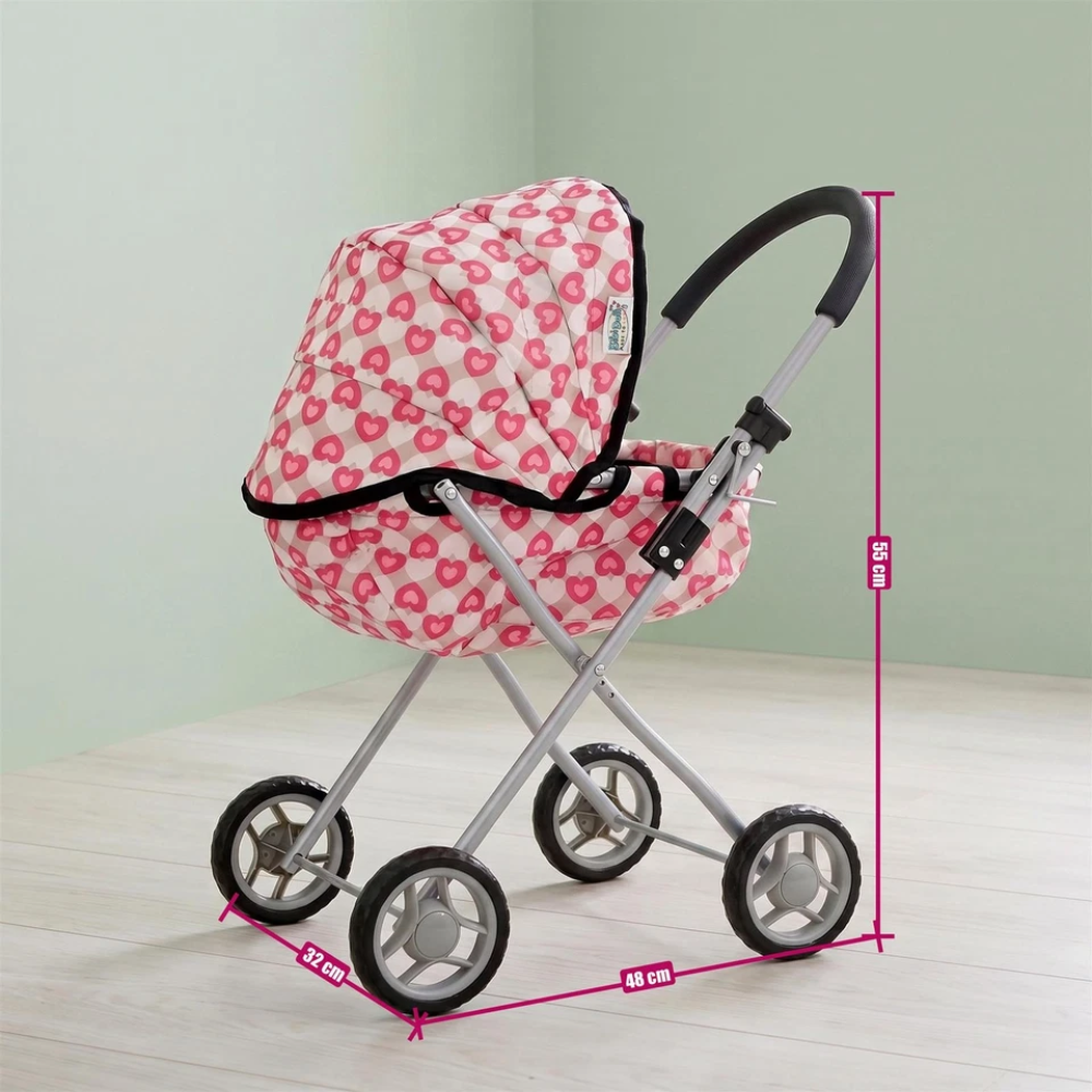 Baby Doll Pram Pushchair Toy Stroller for Children Bibi Doll Accessories for Pretend Play