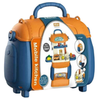 3-In-1 Portable Kids Kitchen Playset Suitcase with 31 Accessories Pretend Cooking Toy Set