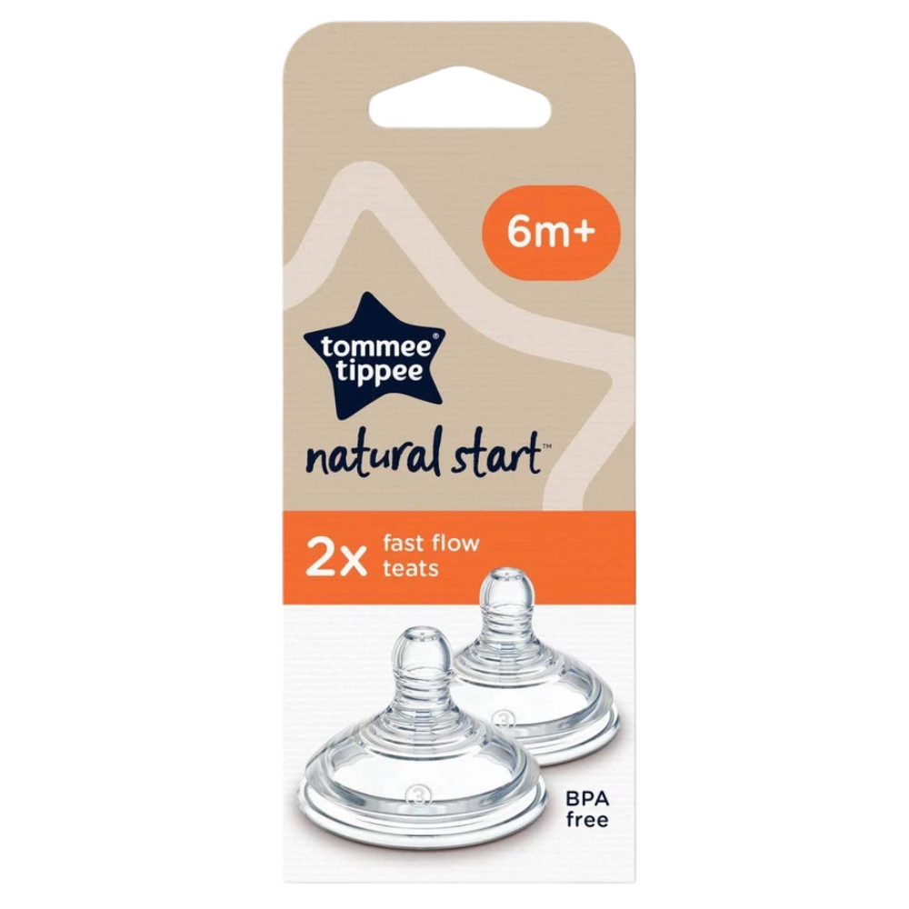 Tommee Tippee Natural Start Baby Bottle Teats 2-Pack Anti-Colic BPA-Free