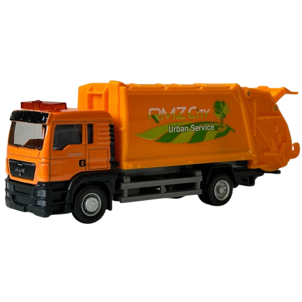 RMZ City MAN TGS Garbage Service Truck with Bin 1:64 Scale Diecast Model Toy