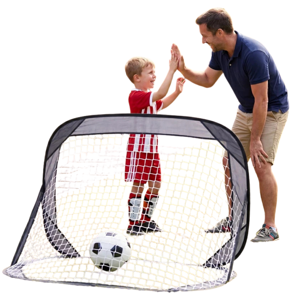 Set of 2 Pop Up Football Goals Kids Portable Indoor Outdoor Soccer Training Nets