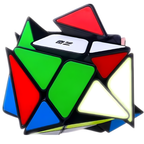 QiYi Axis Cube Black Sticker Speed Puzzle, 3x3 Shape Mod Brain Teaser for Kids and Adults