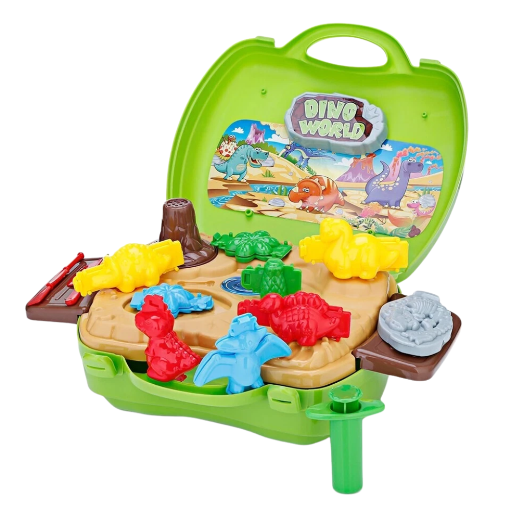 26PCS Dinosaur Dough Play Set for Kids with Moulds, Tools and Portable Storage Case