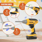 20 Pcs Kids Tool Set with Electric Drill Toy Case Construction Building Role Play Kit