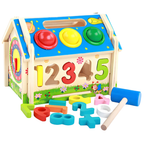 Wooden Busy Board House Puzzle Toy, Interactive Multifunctional Jigsaw Activity for Kids