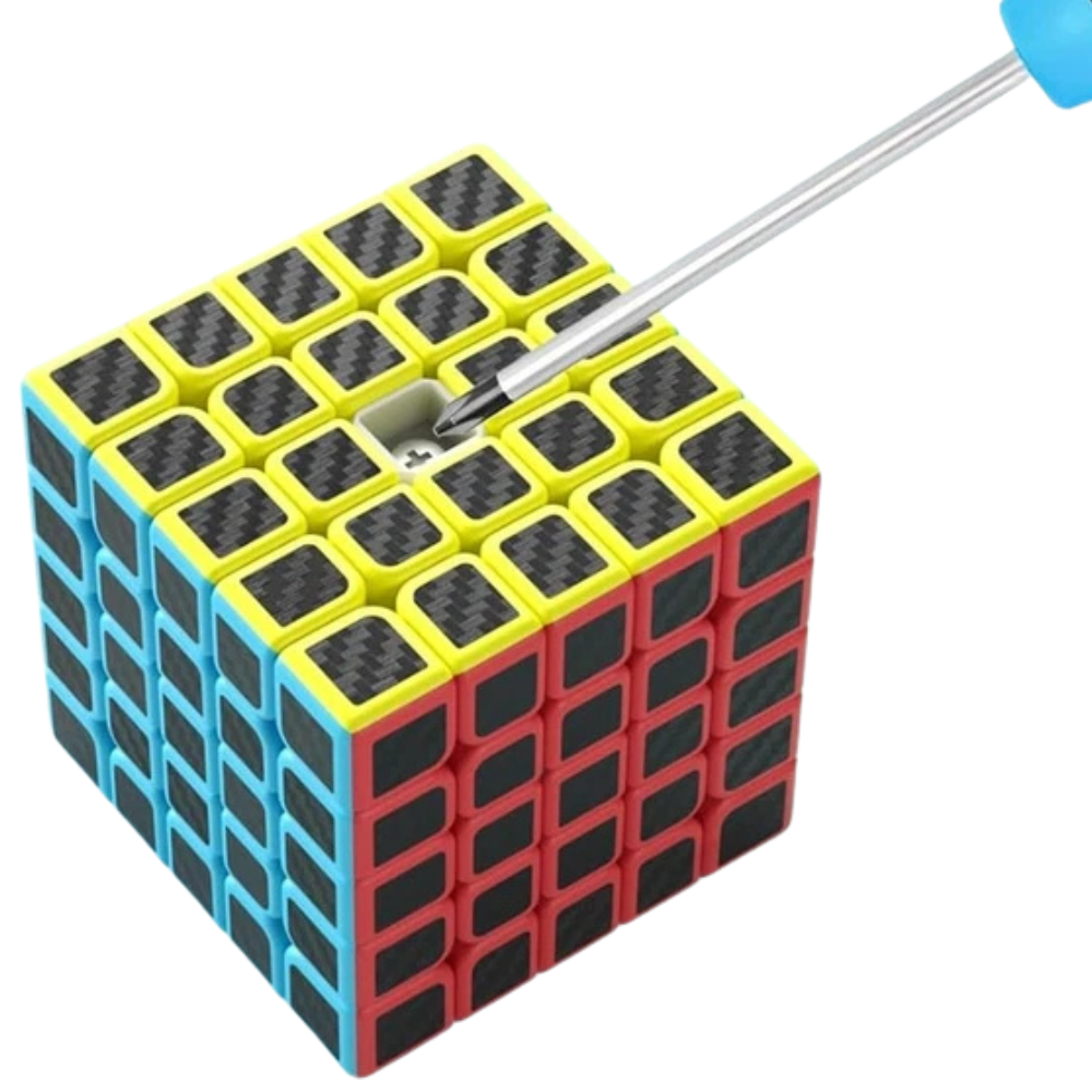 5x5 Speed Cube Puzzle Super-Durable Carbon Fiber Sticker Magic Cube with Vivid Colours