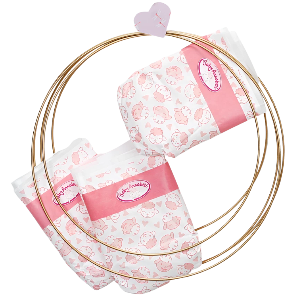 Baby Annabell Toy Nappies 5 Pack for Dolls Up to 43cm, Doll Care Accessory Set