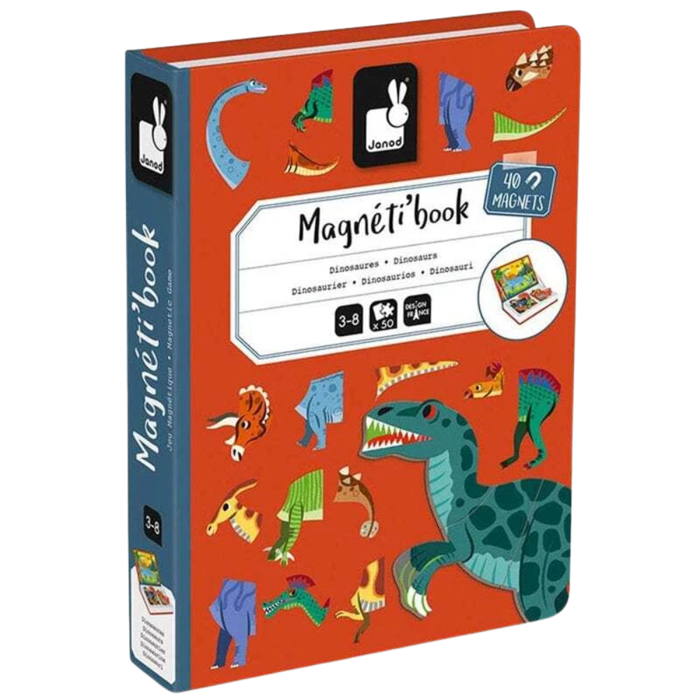 Janod Dinosaurs Magneti'Book Magnetic Educational Game for Kids, 40 Pieces, Age 3+