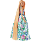 Barbie Extra Fancy Curvy Doll Floral 2-Piece Gown Pet Kitten Fashion Toy