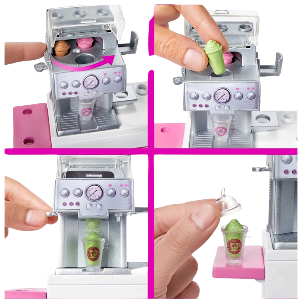 Barbie Coffee Shop Playset with Doll and 20+ Accessories Career Roleplay Toy Set Kids 3+ Toy