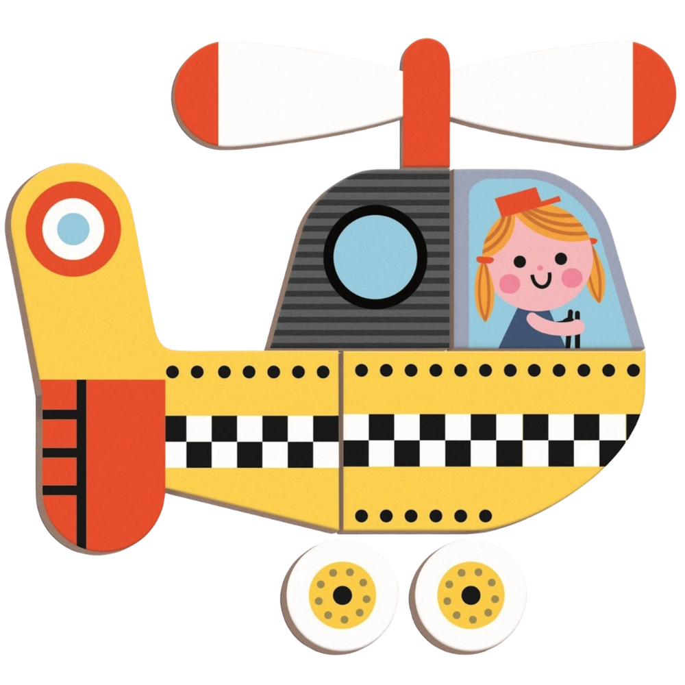 Janod Racers Magneti'Book Magnetic Educational Game for Kids, Vehicle Building Toy Age 3+