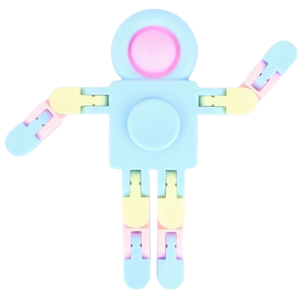 Pastel Fidget Robot Toy Pop Spin Twist Sensory Stress Relief Kids Adults