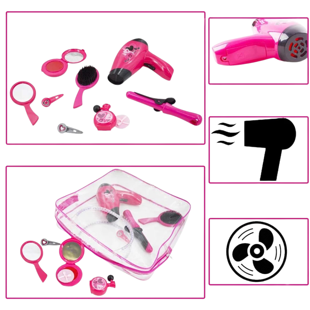 Fashion Hair Styling Beauty Make Up Pretend Play Toy Set for Girls Kids 3+ Christmas Gift