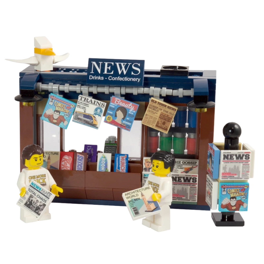 LEGO News Stand Newsagent Newspaper Magazine Confectionery Stall