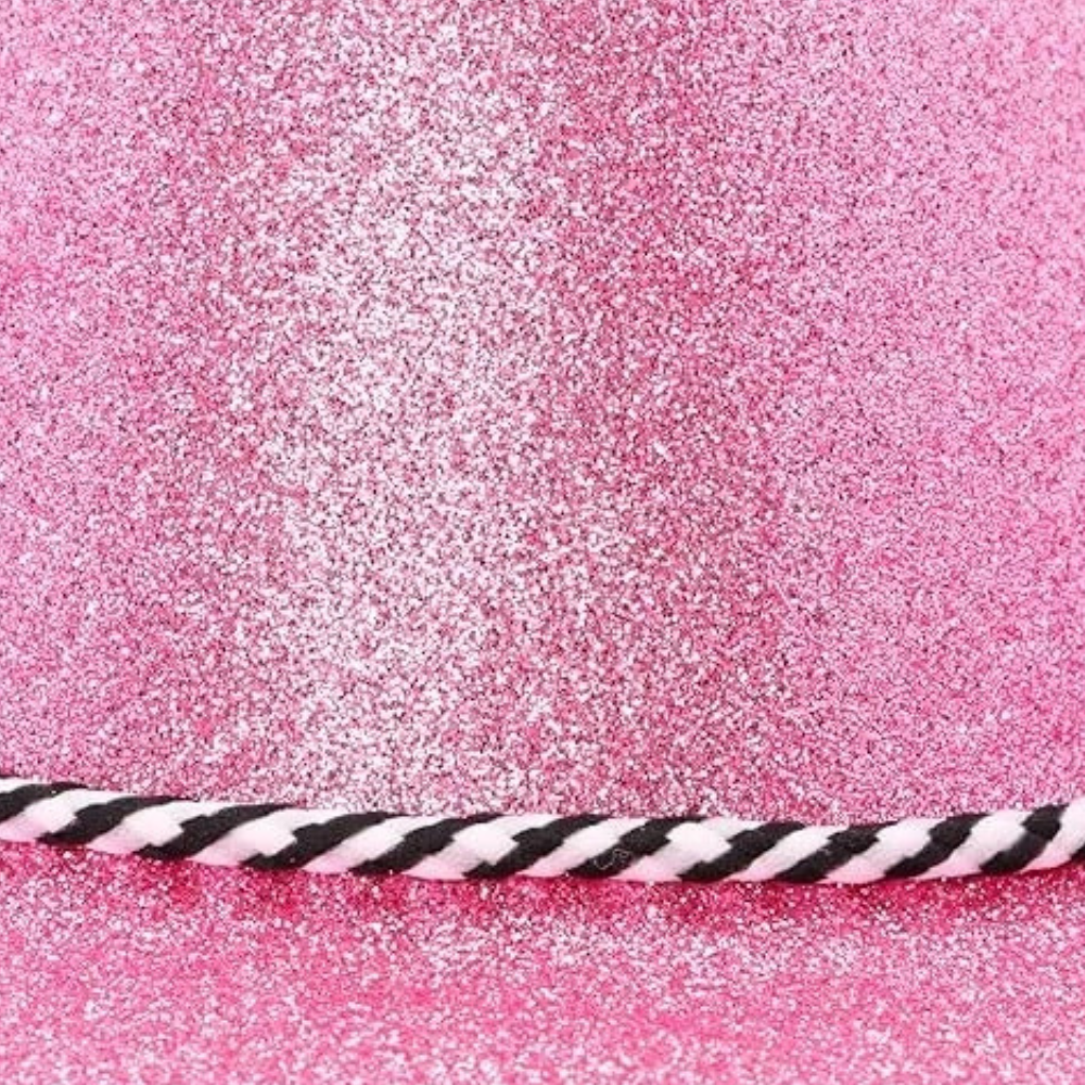 Toyland Pack of 3 34cm Baby Pink Glitter Cowboy Hats Festival Fancy Dress