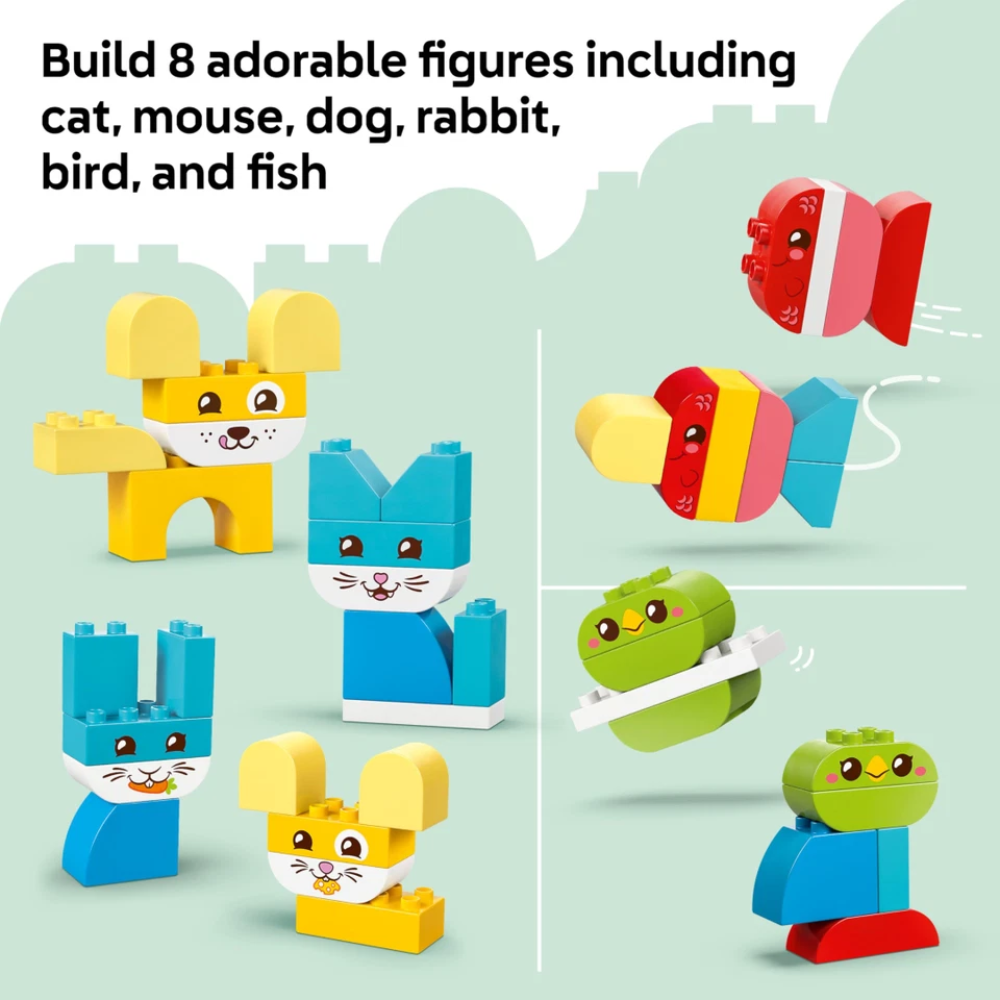 LEGO DUPLO Creative Cute Pets 3 in 1 Building Toy Set 10477 Toddler Animal Playset
