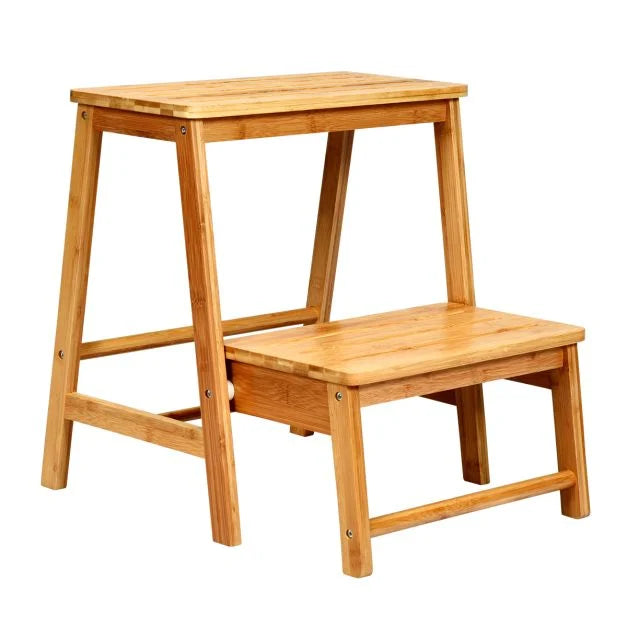 Children’s Bamboo 2-Step Footstool for Easy Reach
