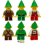 Christmas Elves Xmas Winter Elf Santa Gift Custom Kit Made with Real Lego Bricks Display Set