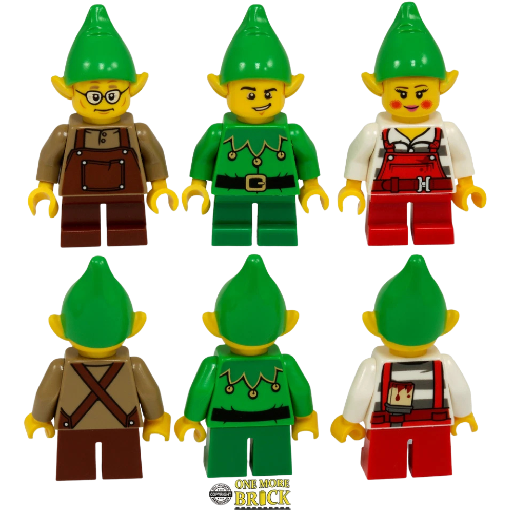 Christmas Elves Xmas Winter Elf Santa Gift Custom Kit Made with Real Lego Bricks Display Set