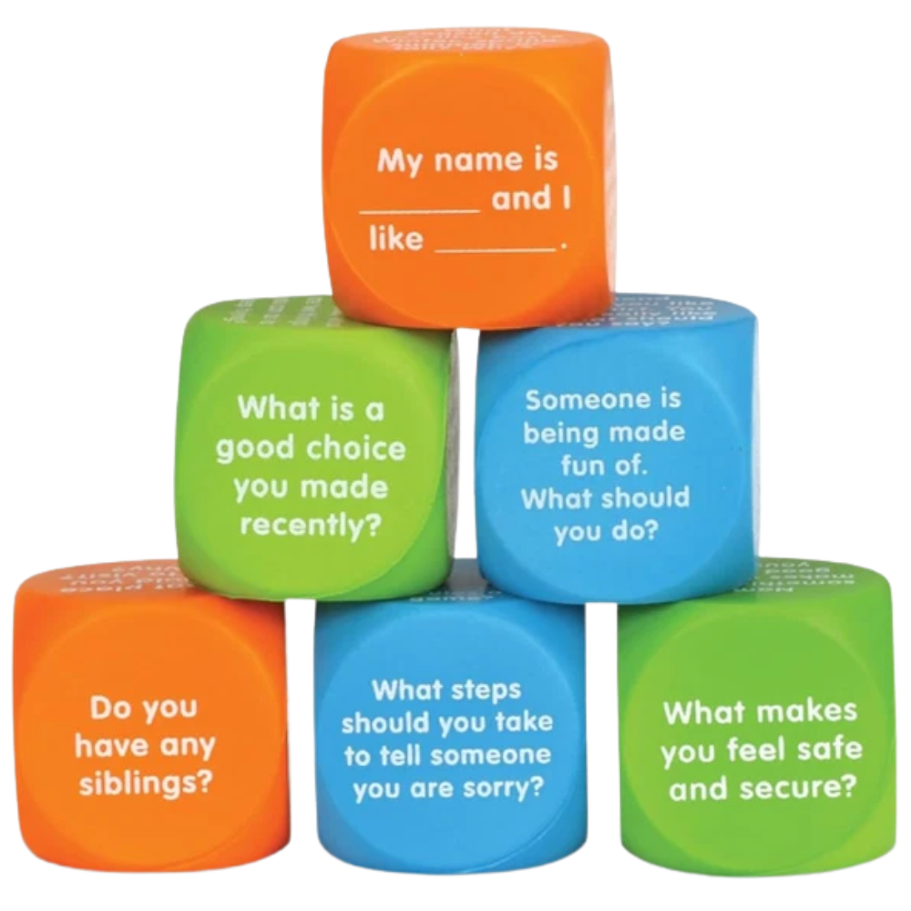 Learning Resources Let's Talk Cubes Conversation Starters Social Emotional Learning Game for Kids