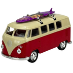 Welly 1963 Volkswagen T1 Bus Surfing Car Diecast Model Toy Red 1:34-1:39 Scale Collectible