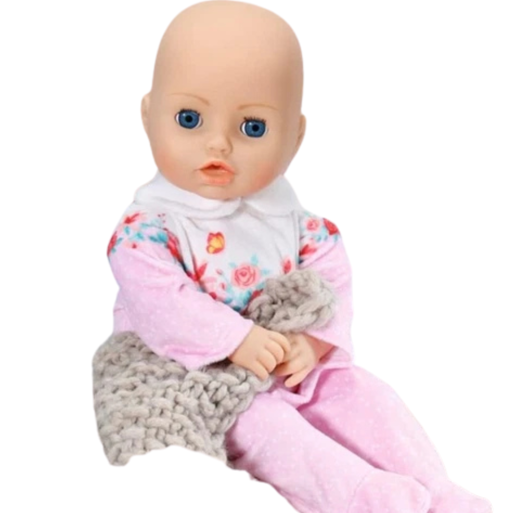 Baby Annabell Pink Romper Outfit Set for 43cm Dolls with Rose Print, Collar and Clothes Hanger