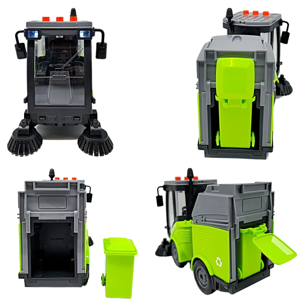 Celino 1:16 Street Sweeper Truck Toy Lights Sound Friction Road Cleaner Kids Gift Age 3+