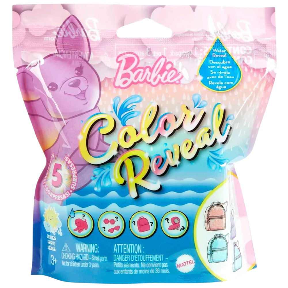 Barbie Colour Reveal Pet Hot Pink Lining 5 Surprises Blind Mini Pet Figure Accessories
