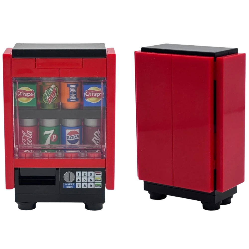 LEGO Drinks Vending Machine with Crisps, Printed Cans & Keypad 38pc City MOC