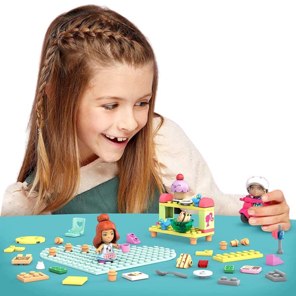 Barbie Mega Construx Bakery Building Set with Barbie Ken Dolls Accessories Mattel Kids 4+