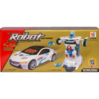 Police Car Transforming Robot Toy with Music Flashing Lights and Action Play Uk