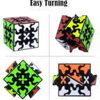Qiyi 3x3x3 Gear Magic Cube Puzzle Toy with Black Background Smooth Twist Brain Teaser