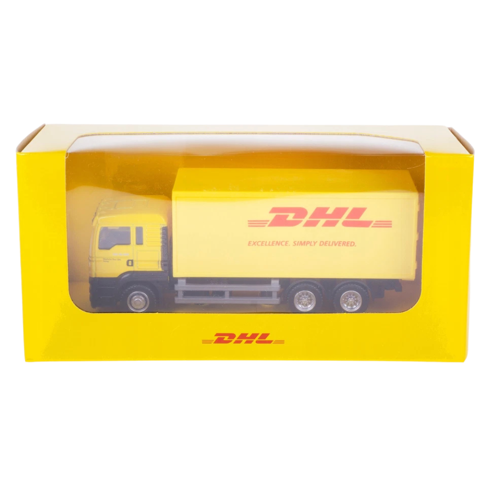 Daffi MAN DHL Germany Delivery Truck 1:64 Scale Yellow Diecast Model Lorry Toy