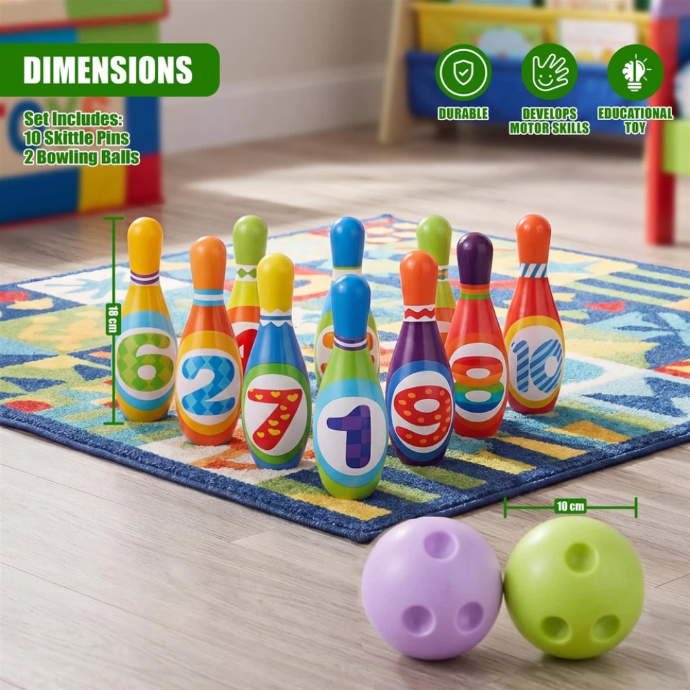 Dinosaur Bowling Set for Children Plastic Skittles Game Carnival Educational Indoor Toy Fun