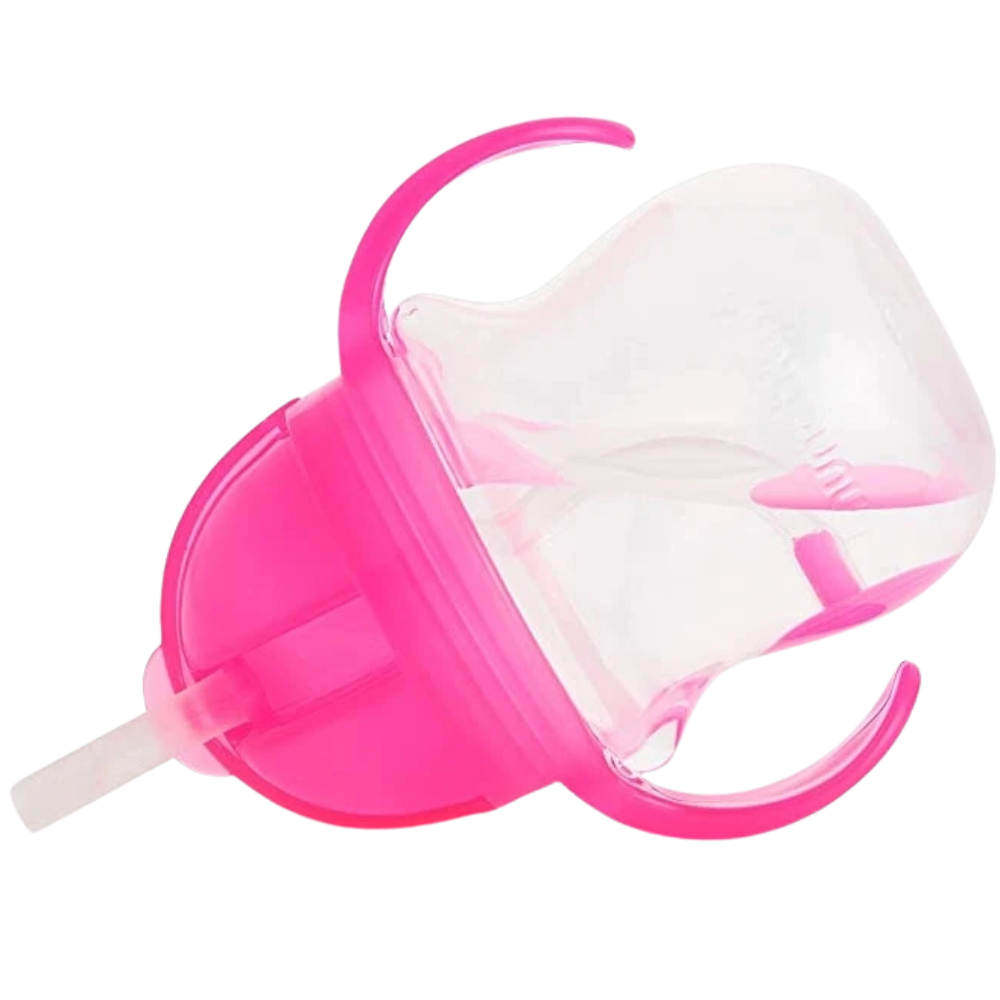 Munchkin Be Happy Toddler Dining Set Pink, Suction Plate, Straw Cup, Fork and Spoon
