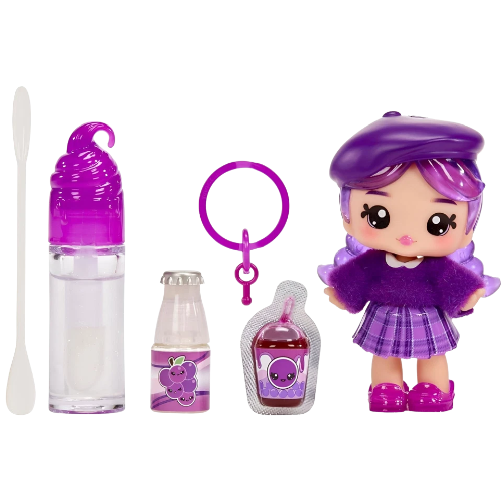 MGA Yummiland Greta Grape Doll Lip Gloss Making Kit with Shimmer, Scent and Accessories