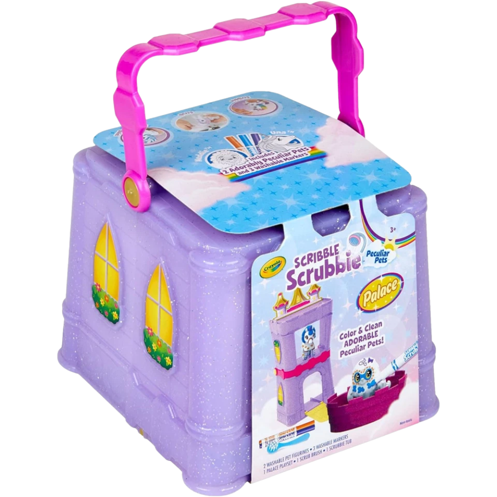 Crayola Washimals Peculiar Pets Playset Carry Case with Unicorn Yeti Markers Kids Toy Set